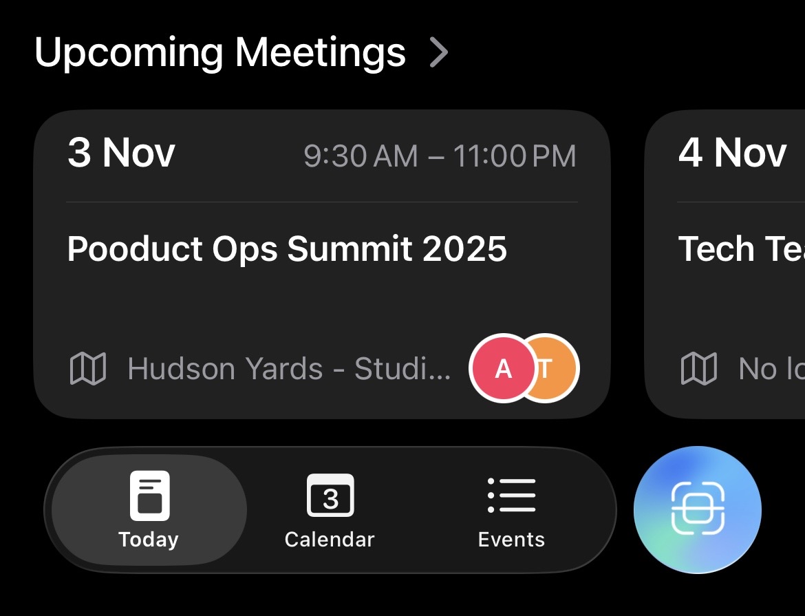 Lumical app interface showing event details and scheduling features